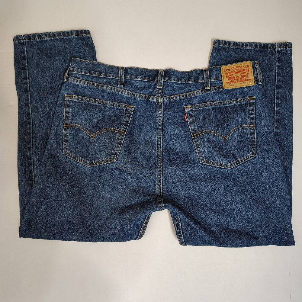 Levi's 505 Jeans Mens 40x30 (40x29 ACTUAL) Regular Fit Straight Leg Blue Denim
